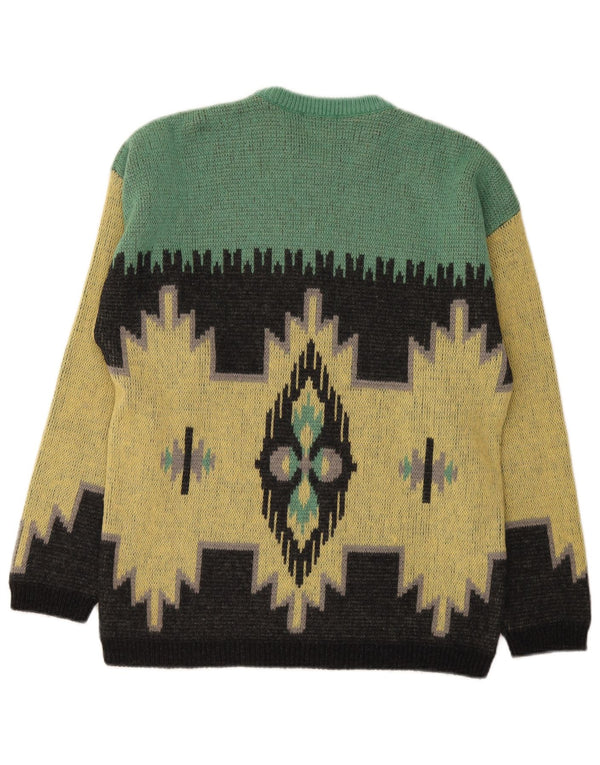 Maglione da uomo girocollo Stefanel in lana Ikat giallo medio