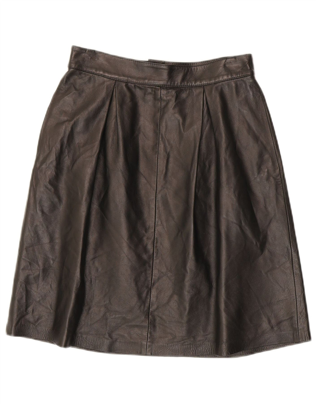 Gonna in pelle vintage da donna XS W25 in pelle nera