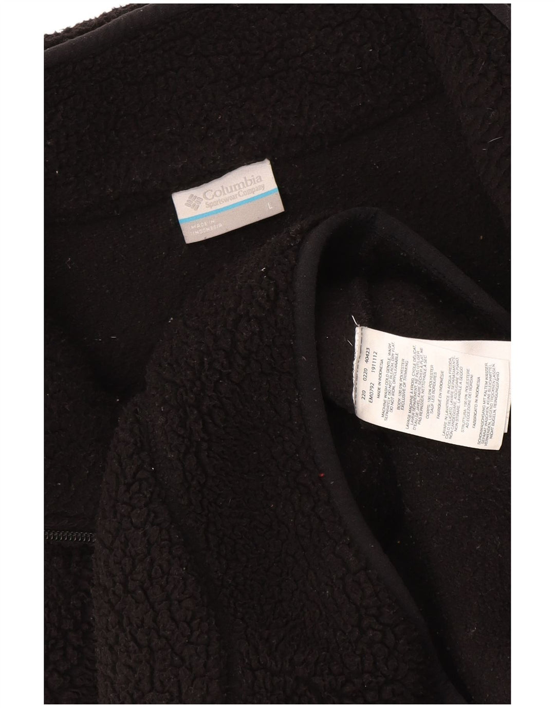 Giacca in pile da uomo Columbia UK 40 Large Nero Poliestere