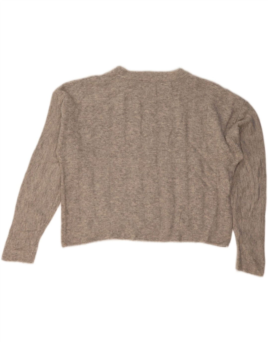 MARKS & SPENCER Maglione corto girocollo da donna UK 14 Large Grigio