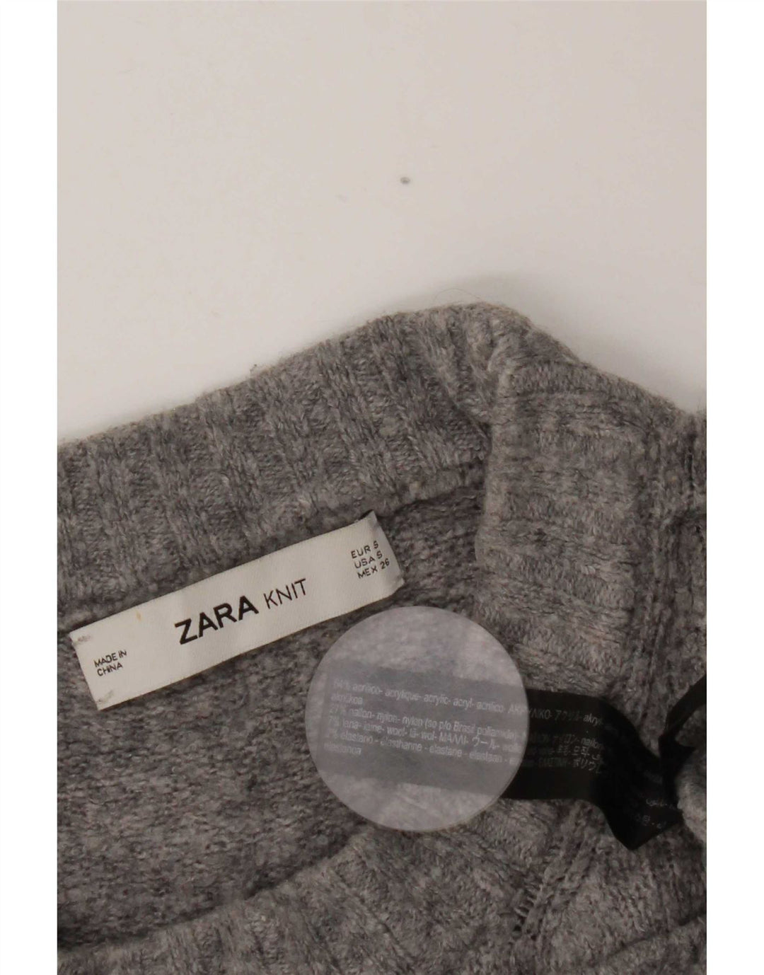 Maglione maglione oversize con collo dolcevita da donna Zara UK 10 piccolo grigio screziato