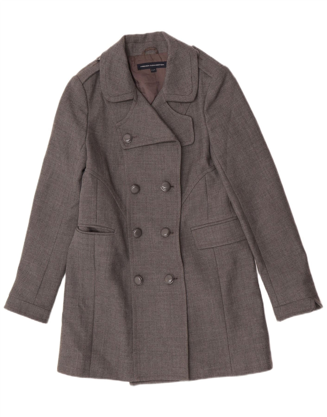 Cappotto doppiopetto militare da donna French Connection UK 12 Grigio medio