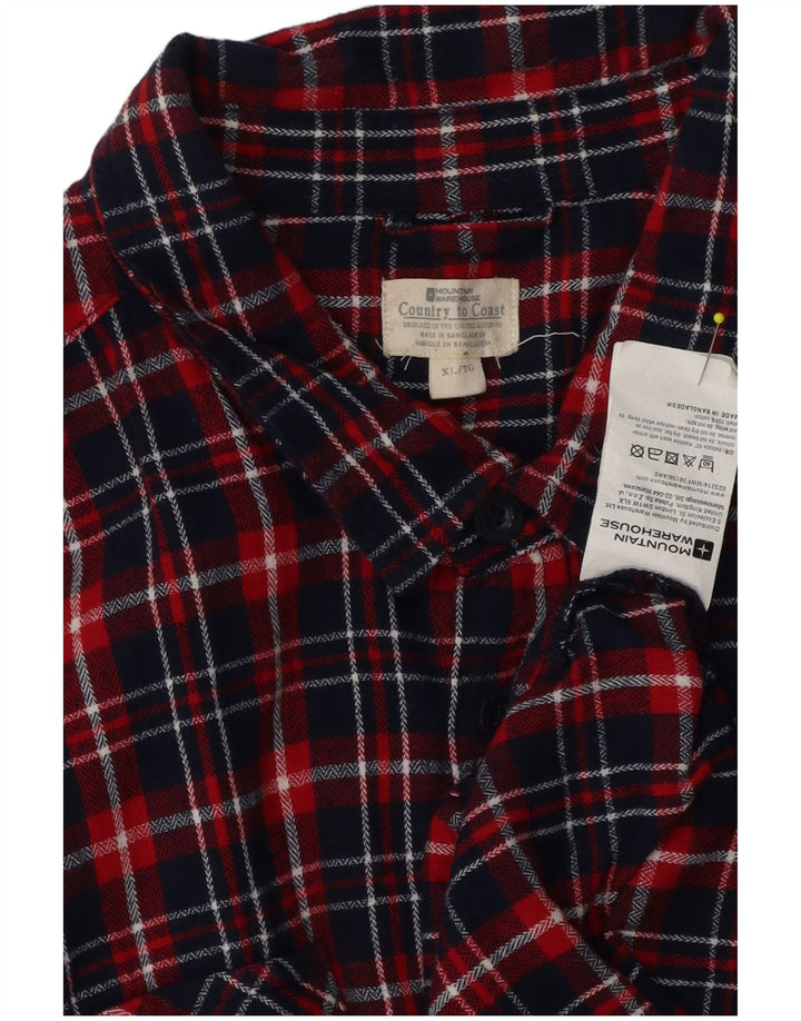 Camicia da uomo in flanella Mountain Warehouse XL in cotone a quadri blu navy