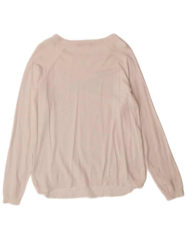 Guess Maglione da donna con scollo a barchetta con grafica UK 10 Small Bianco