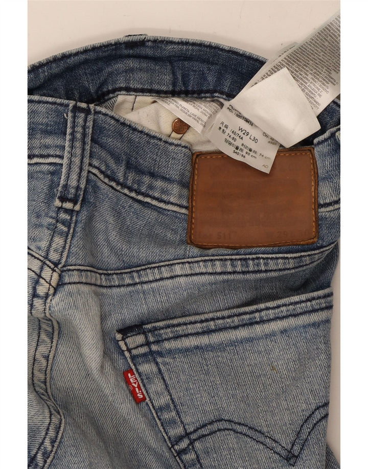 LEVI'S Jeans 511 Slim da Donna W29 L30 Blu Cotone