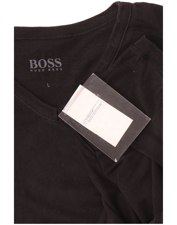 T-shirt da uomo Hugo Boss Top grande in cotone nero