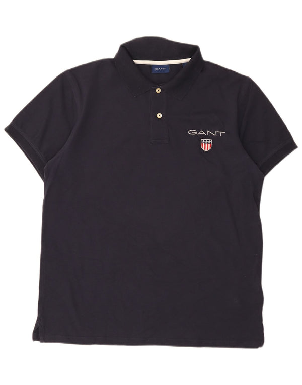 Polo da uomo Gant grande in cotone blu navy