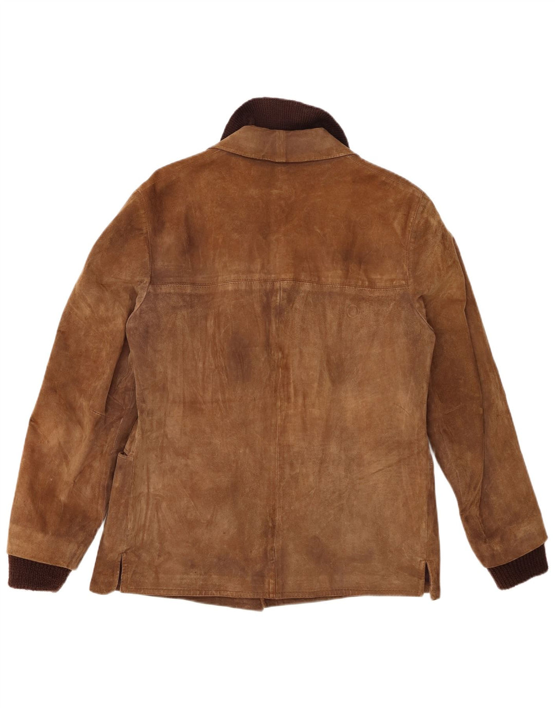 Giacca vintage in pelle scamosciata da uomo IT 52 grande marrone
