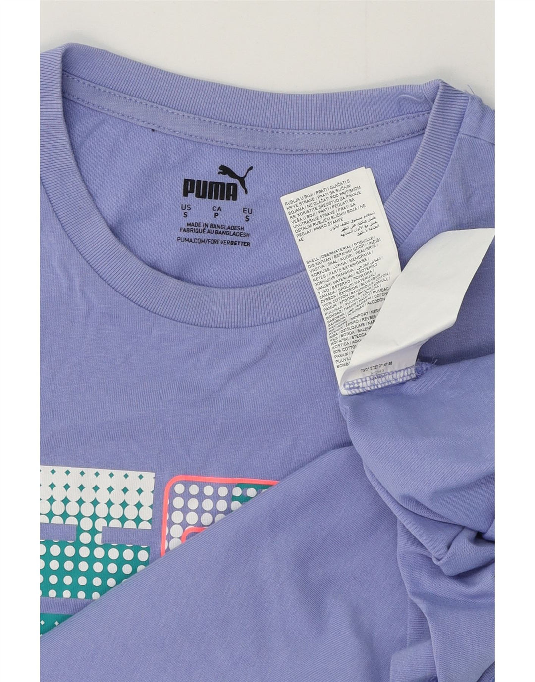 T-shirt grafica da uomo Puma Top Small in cotone viola