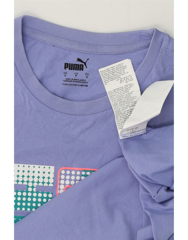 T-shirt grafica da uomo Puma Top Small in cotone viola