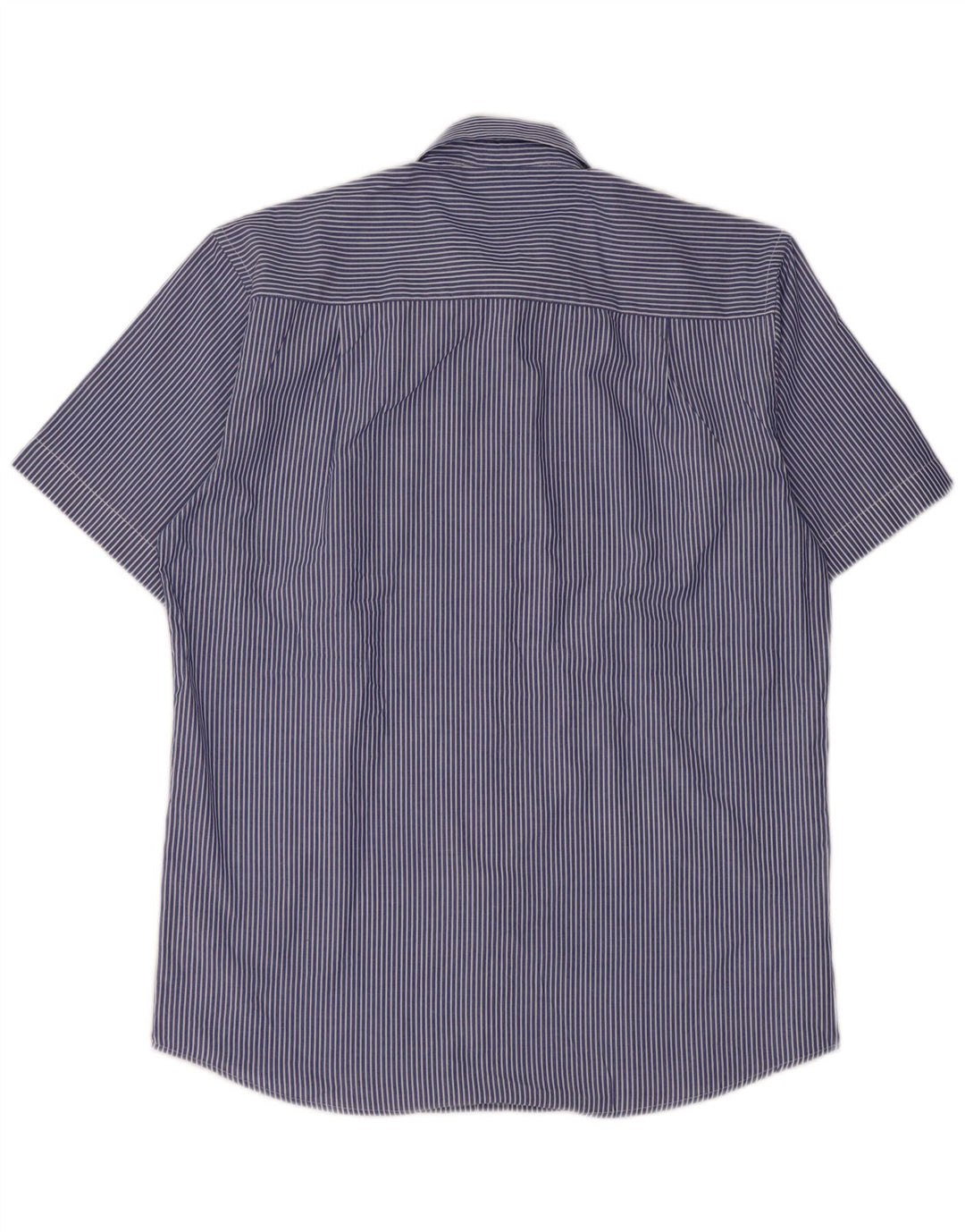 Camicia da uomo a maniche corte vestibilità regolare Pierre Cardin blu medio gessato