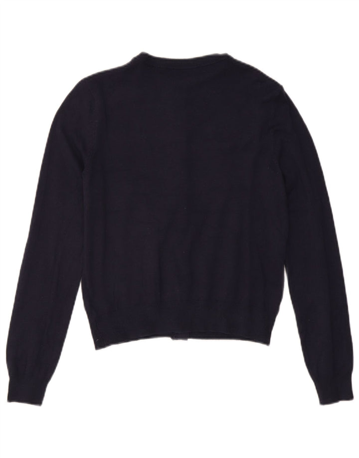Maglione cardigan da donna Marks & Spencer UK 8 piccolo in viscosa blu navy