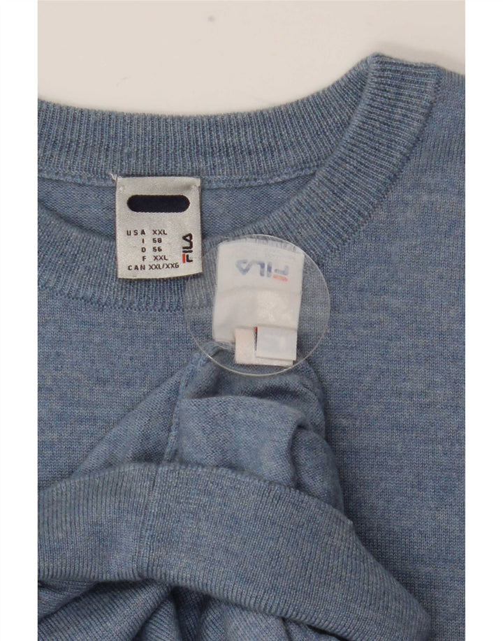 Maglione maglione girocollo da uomo Fila 2XL lana blu