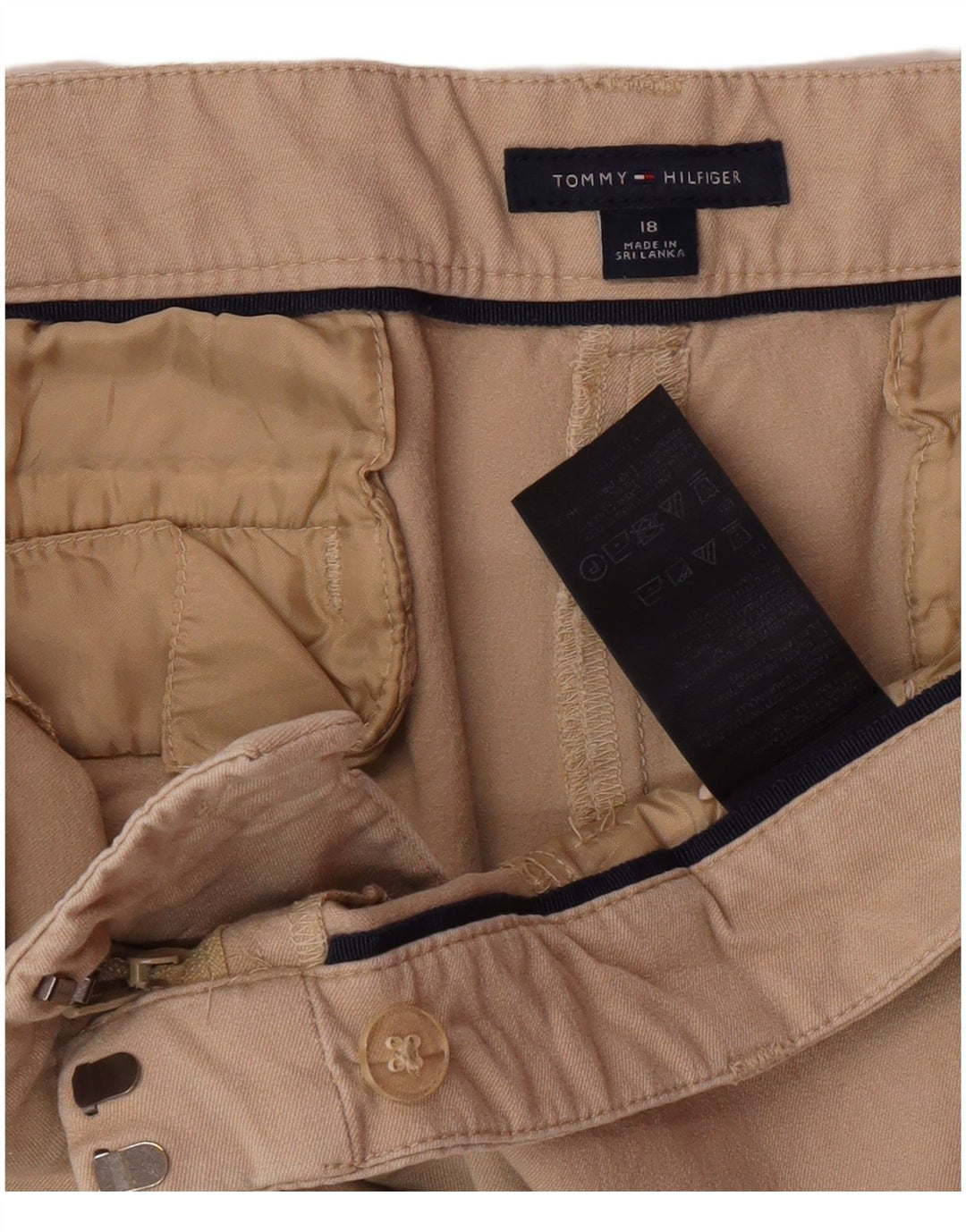 TOMMY HILFIGER Pantaloni chino dritti da donna US 18 2XL W38 L28 Beige