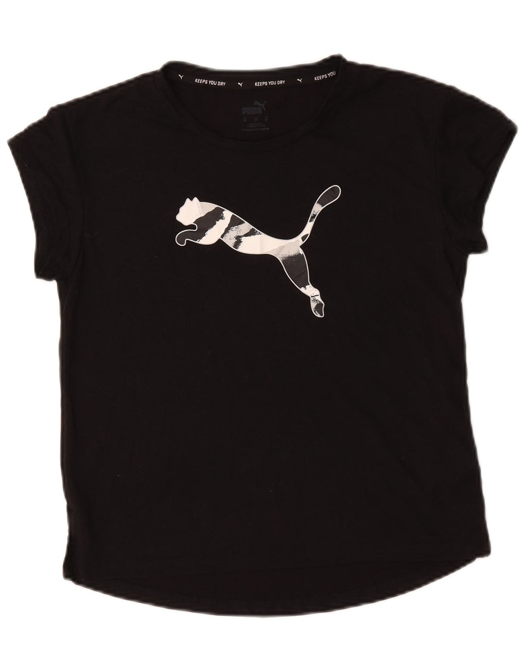 T-shirt grafica oversize da donna Puma UK 6 XS poliestere nero