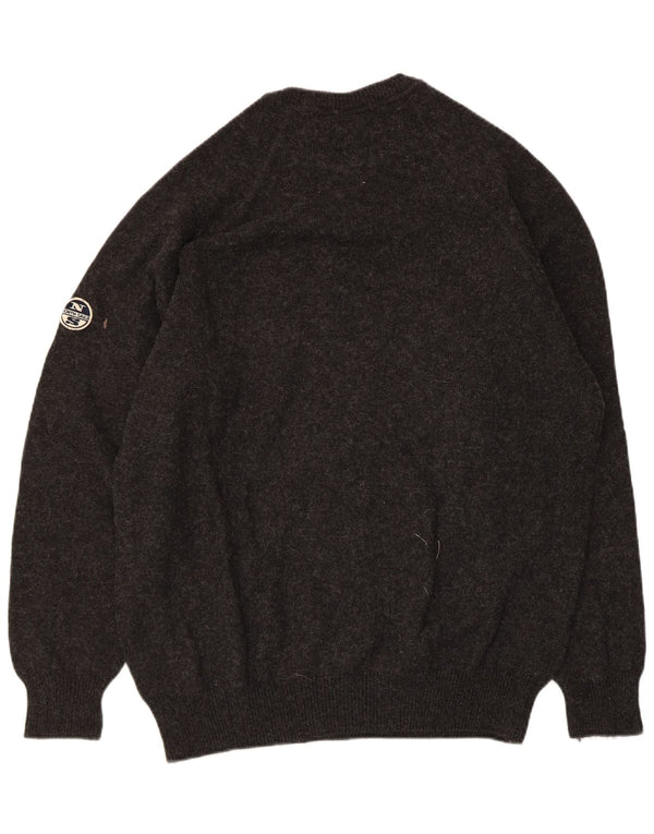 Maglione girocollo da uomo North Sails grande in lana grigia