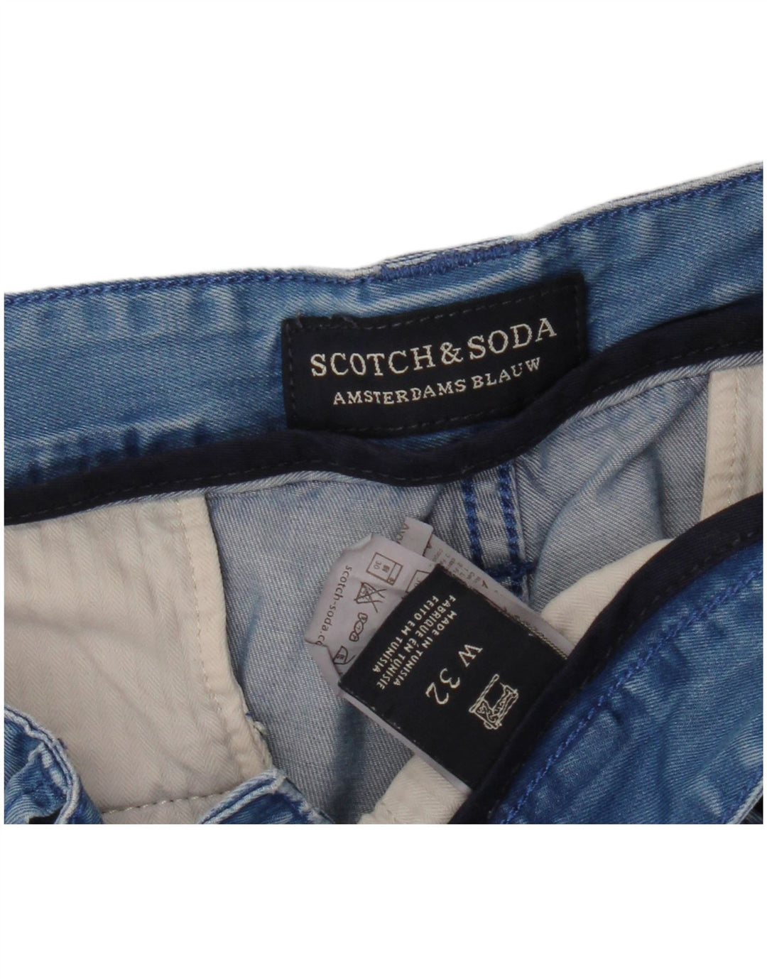 Pantaloncini di jeans da uomo Scotch & Soda W32 cotone blu medio