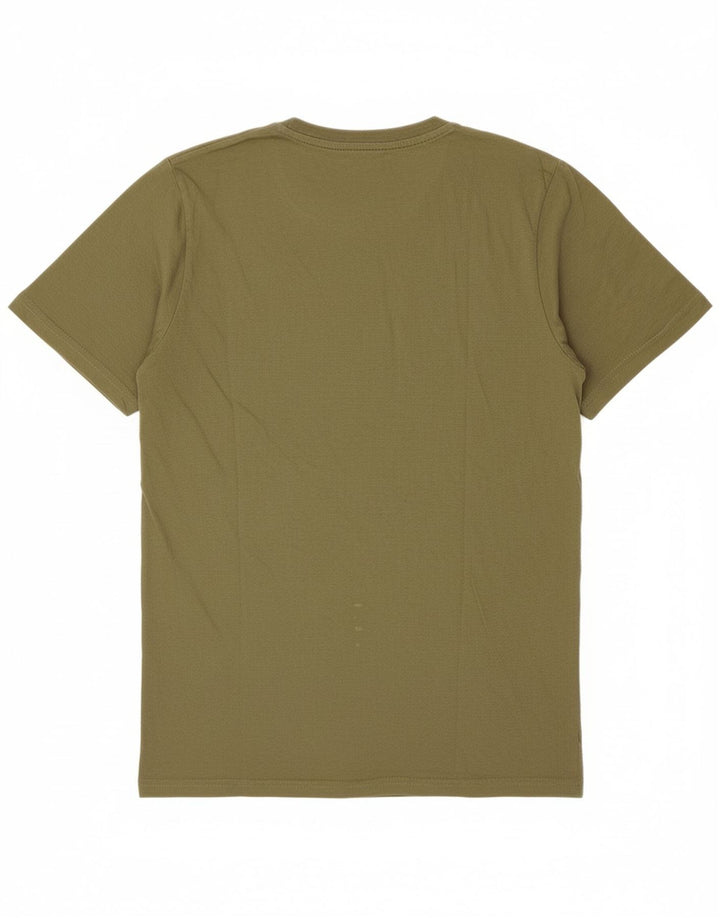 JACK & JONES Mens Core Graphic T-Shirt Top Medium Khaki Pinstripe Cotton