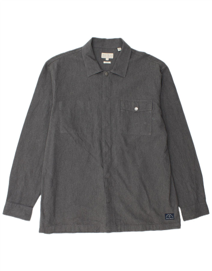 Camicia overshirt da uomo Jack Wills grande in cotone grigio