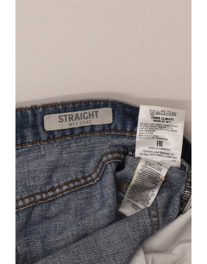 Jeans dritti da uomo Marks & Spencer W32 L31 cotone blu