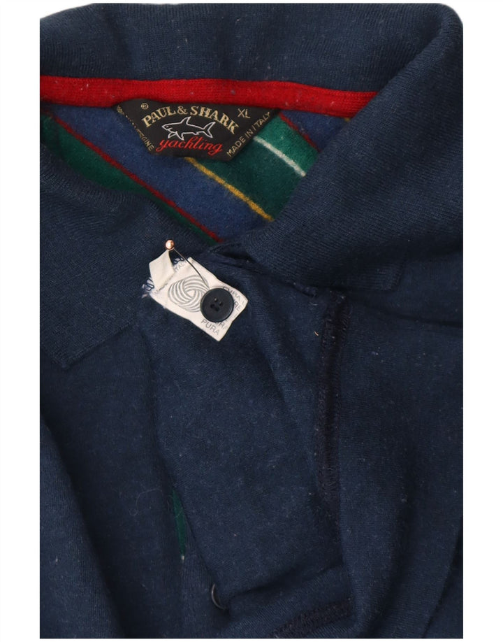 Polo da yachting da uomo PAUL & SHARK XL in lana blu navy