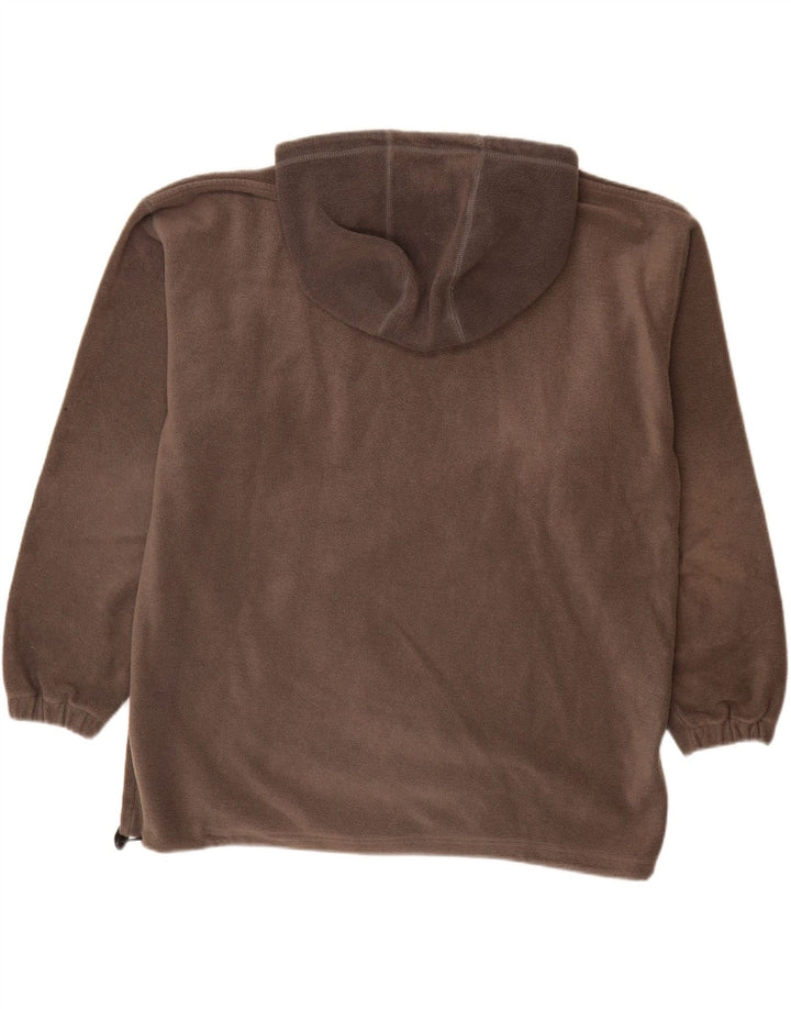 Maglione in pile con cappuccio da uomo VINTAGE grande poliestere grigio