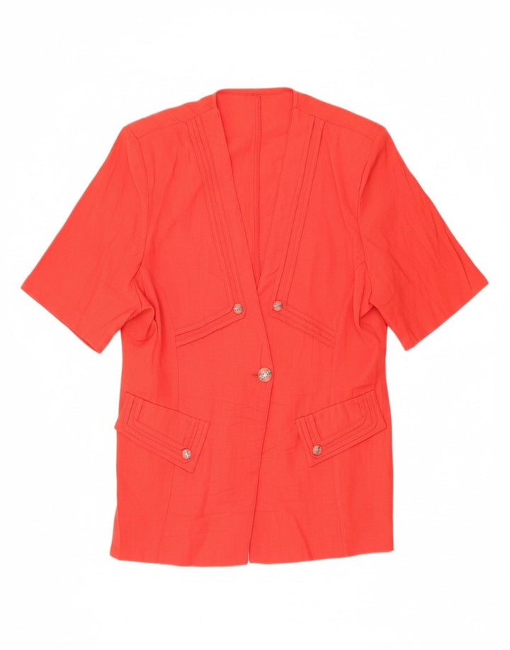 VINTAGE Womens 1 Button Blazer Jacket UK 14 Medium Red Vintage Vintage and Second-Hand Vintage from Messina Hembry 
