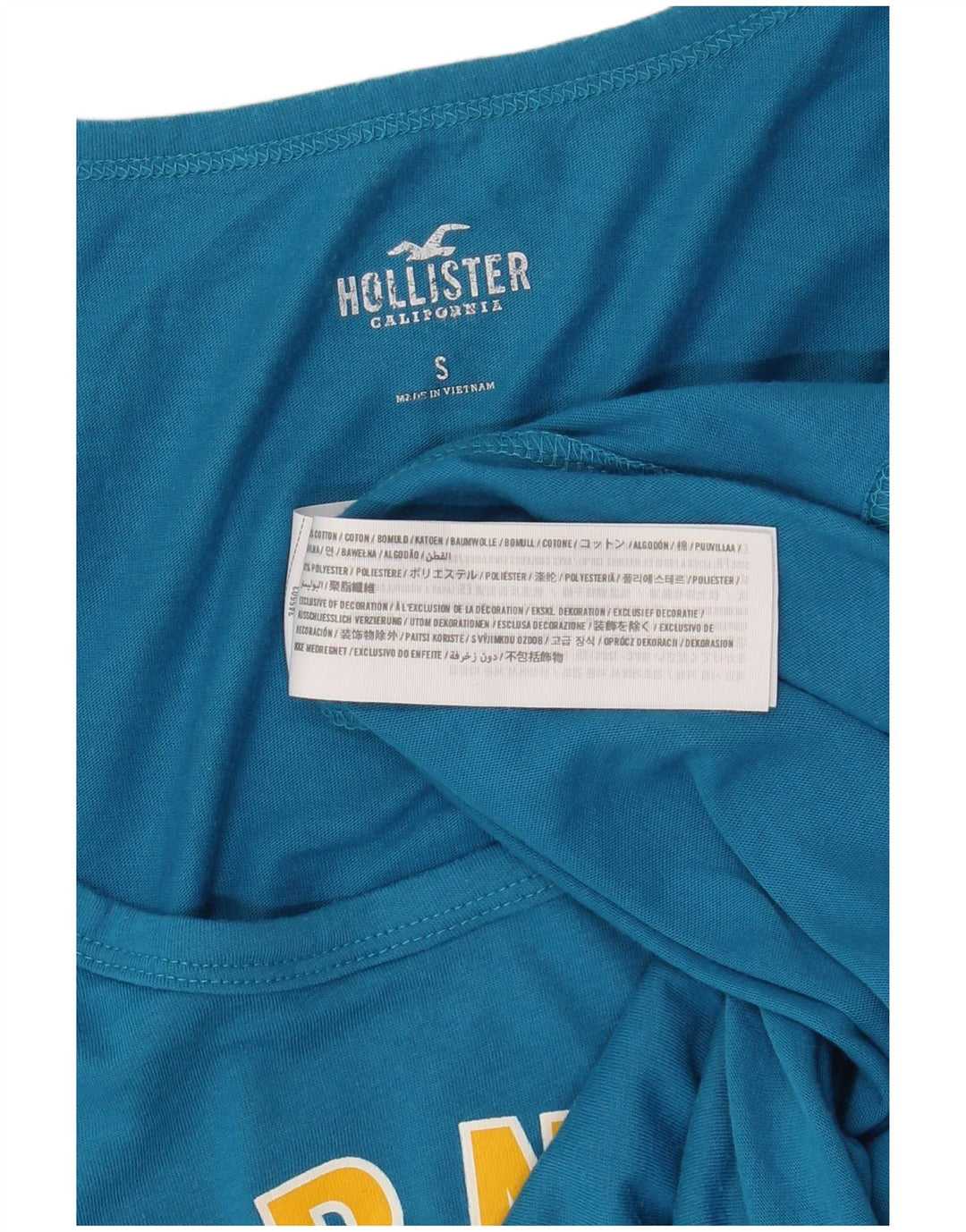 HOLLISTER Canottiera grafica da uomo piccola in cotone blu
