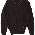CALVIN KLEIN JEANS Womens V-Neck Jumper Sweater UK 14 Medium Black