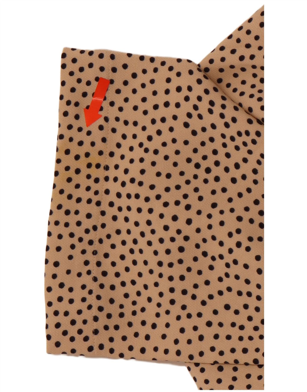 ZARA Camicetta a Maniche Lunghe da Donna UK 10 Piccola Poliestere Maculato Beige