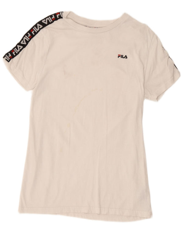 T-shirt grafica da uomo Fila Top in cotone bianco medio