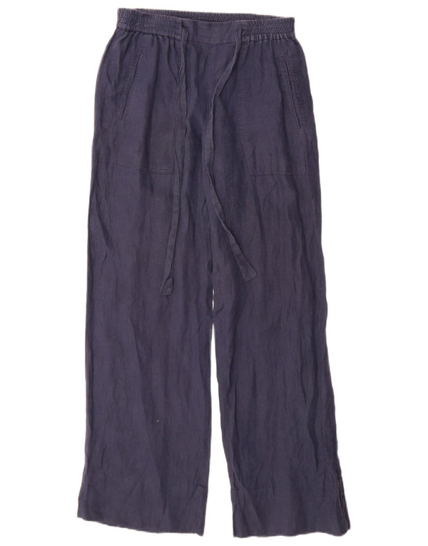 Zara Womens Loose Fit Casual Trousers Small W26 L31 Navy Blue