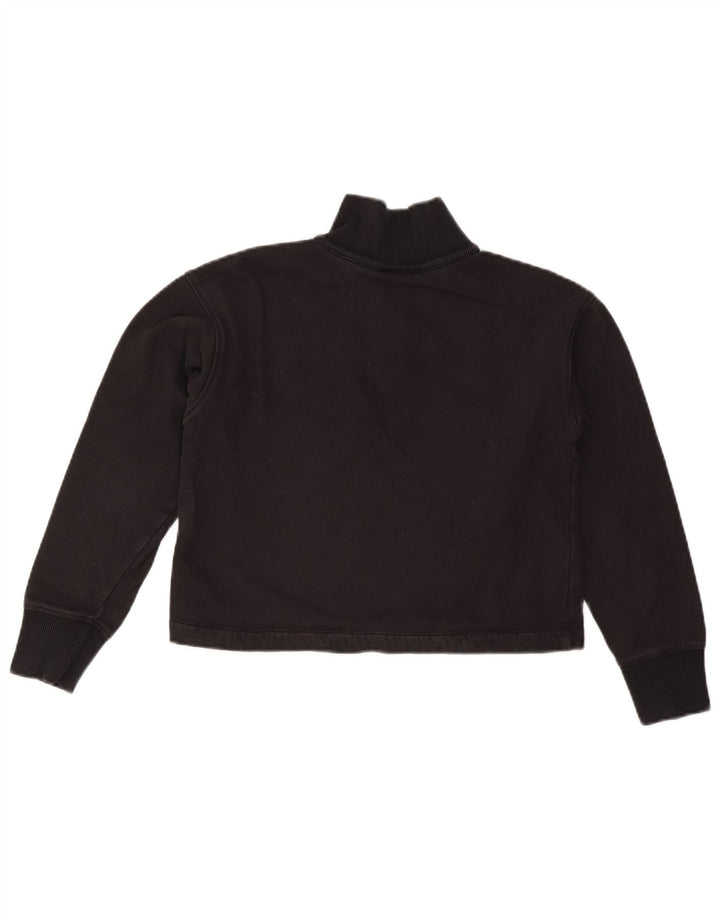 CHAMPION Felpa da donna oversize con collo corto e zip, maglione UK 6 XS nera