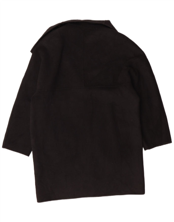 Cappotto ZARA Donna UK 16 Large Nero Lana