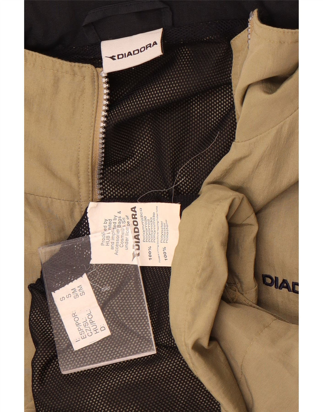 Giacca antipioggia da uomo Diadora Loose Fit UK 36 Small Khaki Poliammide