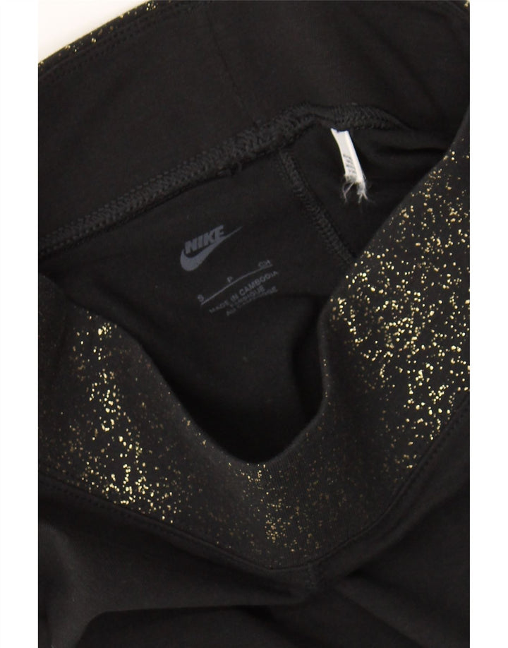 NIKE Womens Graphic Leggings UK 8 Small  Black Vintage Nike and Second-Hand Nike from Messina Hembry 