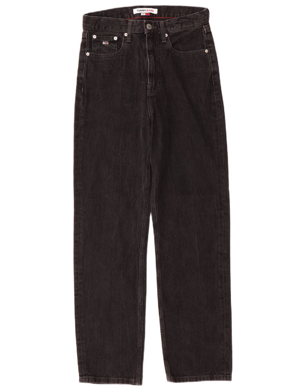 Jeans dritti a vita alta Harper da donna Tommy Hilfiger W25 L29 cotone nero