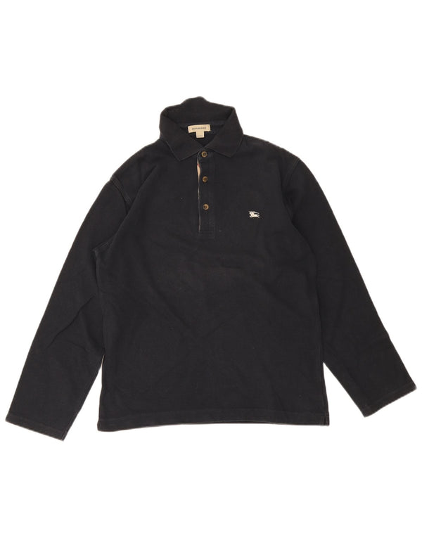 Polo Manica Lunga Bambino BURBERRY 13-14 Anni Cotone Blu Navy