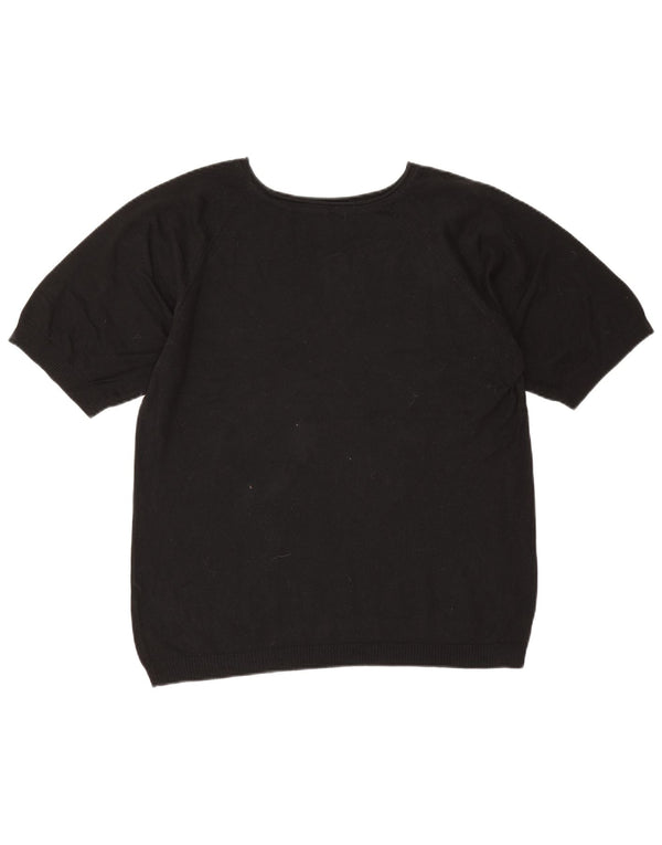 Maglione Zara da donna a maniche corte con scollo a barchetta UK 10 piccolo nero