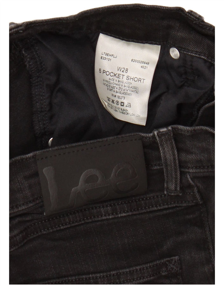 Pantaloncini di jeans da uomo Lee W28 piccoli in cotone nero