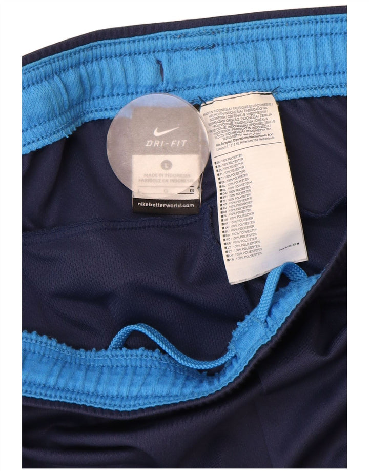 Pantaloncini sportivi Nike da uomo Dri Fit grandi in poliestere blu navy