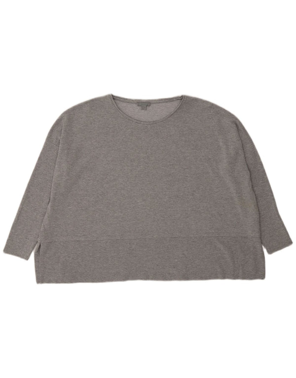 Cos Top oversize da donna a maniche lunghe UK 14 Viscosa chiazzata grigio medio