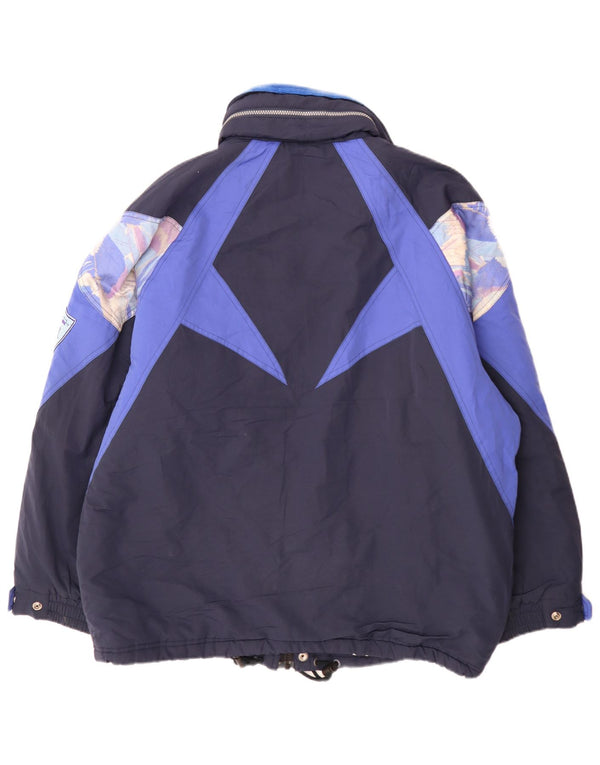Giacca da sci imbottita con cappuccio da uomo Sergio Tacchini UK 42 XL Blu Navy Sports