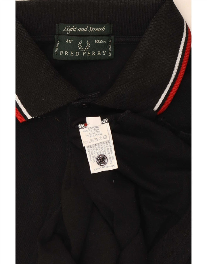 Polo da uomo Fred Perry piccola in cotone a righe nere