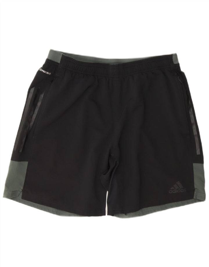 Pantaloncini sportivi Adidas Climacool da uomo grandi in poliestere color block nero