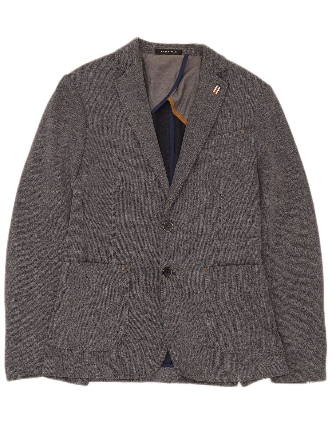 Giacca blazer a 2 bottoni da uomo Zara EU 46 piccola poliestere grigio