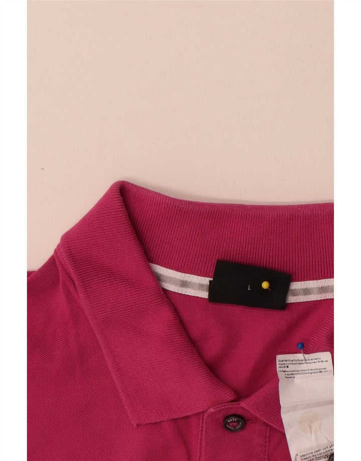 Polo da uomo Hugo Boss grande in cotone rosa