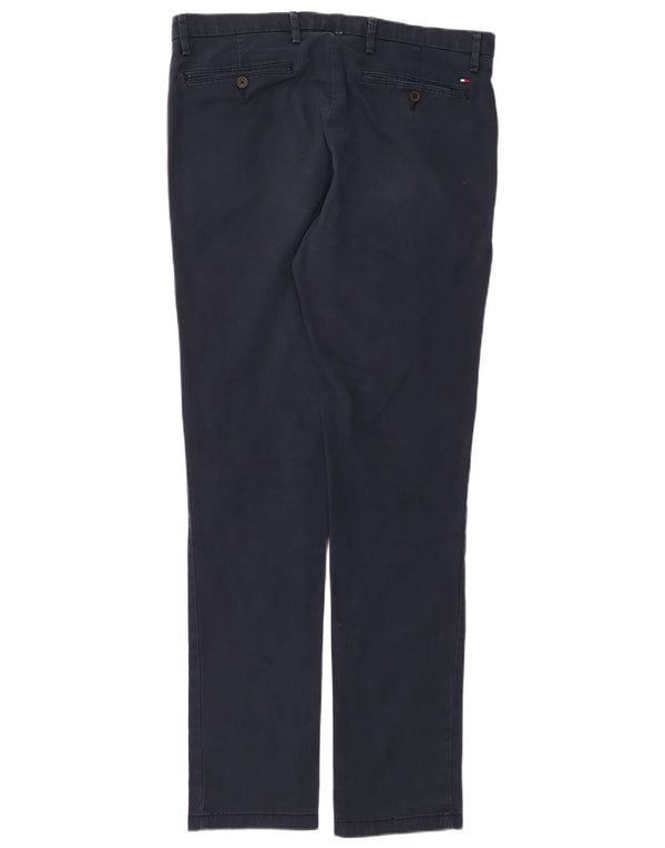 Pantaloni chino slim da uomo Tommy Hilfiger W36 L34 cotone blu navy