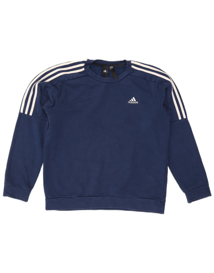 Felpa Adidas da uomo maglione piccolo blu navy in cotone