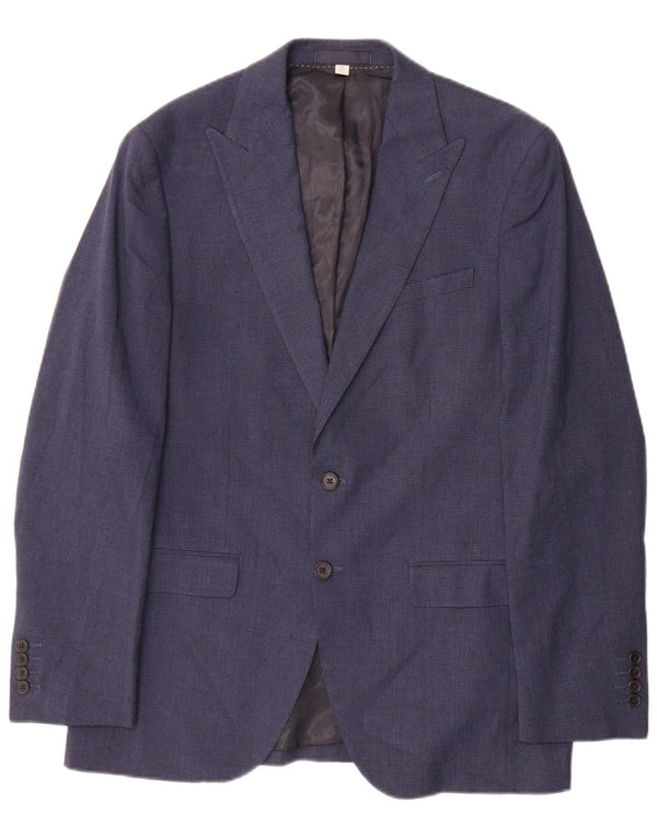Giacca blazer a 2 bottoni da uomo Marks & Spencer UK 38 pied de poule blu medio